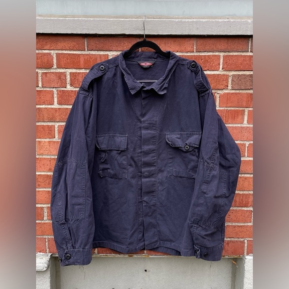 Tru Spec Shirt Mens Medium Regular Black Military Tactical Ripstop Cargo Vtg 90s - Picture 1 of 7